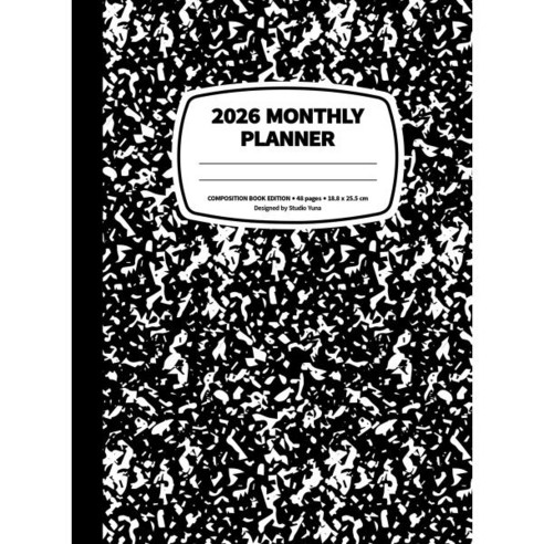 먼슬리 플래너(컴포지션북 에디션)(2026), 블랙 × 대(188 x 255 mm) × 1개