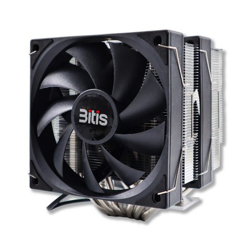 비티즈 6열 듀얼타워 120mm 공랭 CPU 쿨러 인텔 AMD 겸용, 1개, 블랙, T600 N-LED