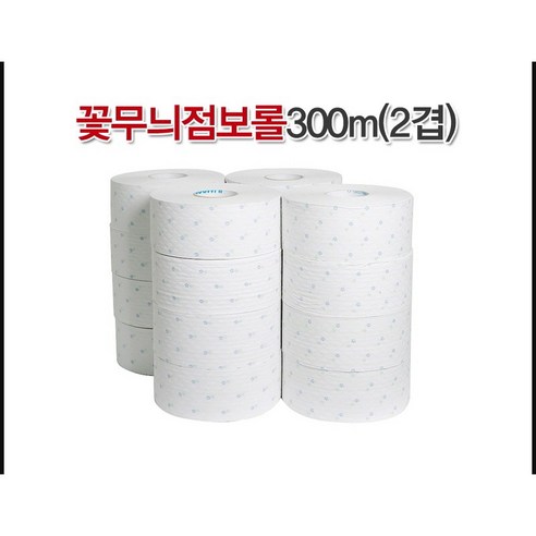 그린모닝 꽃무늬 점보롤 2겹 16롤 300m 이미지 3