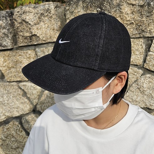 나이키 스포츠 클럽 언스트럭처 데님 캡, 블랙, 1개