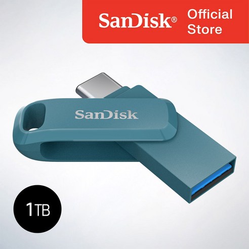 샌디스크 정품 울트라 듀얼 드라이브 고 1 TB 테라 SDDDC3 나비지오 블루 OTG, 1TB
