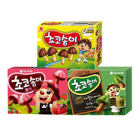 오리온 초코송이 초코+딸기 144g+제주말차케이크맛 216g (총 3개)