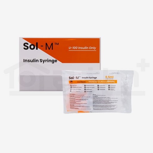 솔엠 인슐린 주사기 모음, 인슐린 주사기 0.5ml 31G 8mm 1팩(100개)