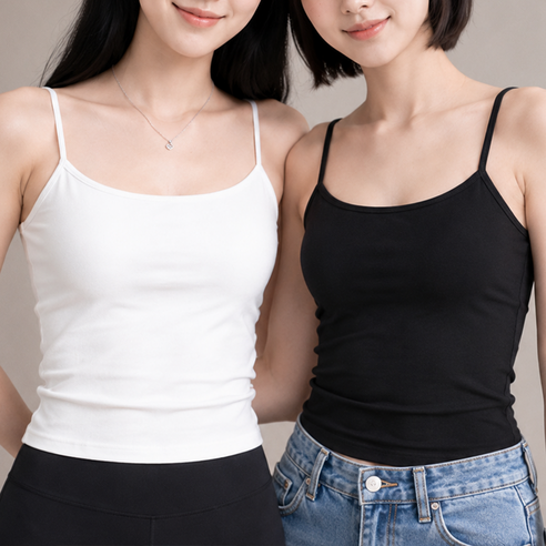 코코플라이 여성 브라 캡 나시티 노브라 끈 나시 1+1