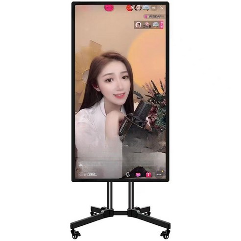 세로형 미러링 모니터 전시용 광고 디스플레이 행사장 라이브 방송 프롬프트, 01. LED-24 라이브 세로 화면(삼각 스탠드 장착