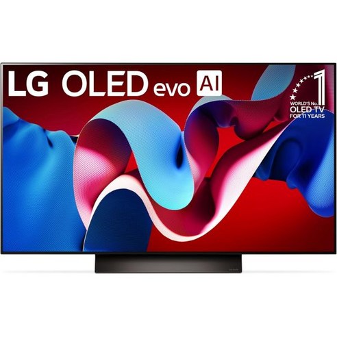 알렉사가 내장된 매직 리모컨 AI 기반의 LG 42인치급 OLED evo C4 시리즈 스마트 TV 4K 프로세서 평면 화면(OLED42C4)PUA 2024), 48 Inch, TV Only