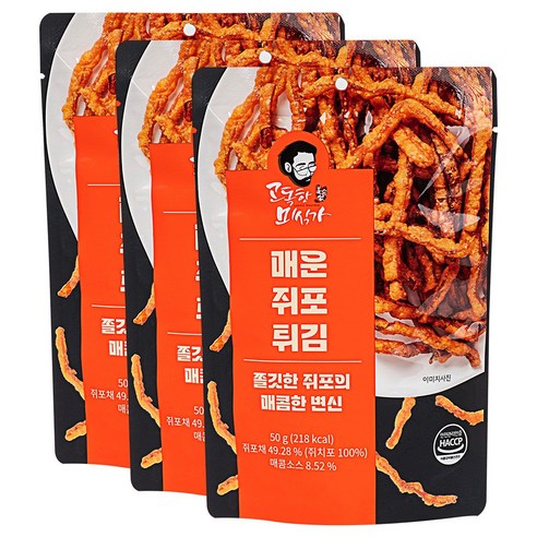고독한미식가 매운쥐포튀김 50g 진짜 쥐포튀김, 3개