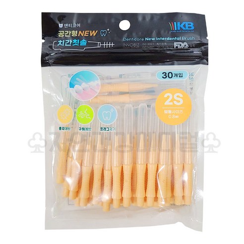 덴티코어 치간칫솔 I자형, 0.8mm, 30개입, 1개