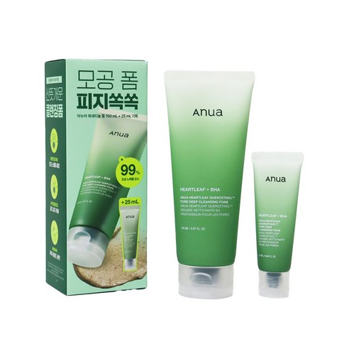아누아 쿼세티놀 클렌징폼 150+25, 1개, 175ml