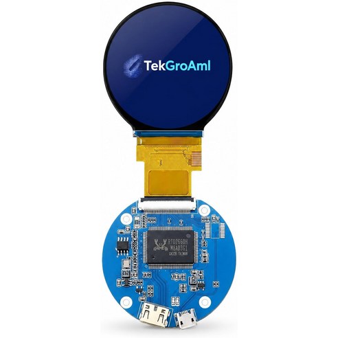 TecGroAml 2.1인치 480x480 400니트 원형 LCD 디스플레이 및 미니 HD 보드 PC 센서 패널 비행 시뮬레이션 대시보드 스마트 워치 Wi 3.4inch touch, 8.64cm
