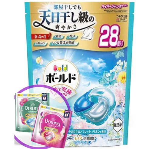 P&G 일본 다우니 보르도 캡슐세제 섬유유연제+세제 4 in 1 프레시 플라워 사본향 28겔볼, 1개, 28개입