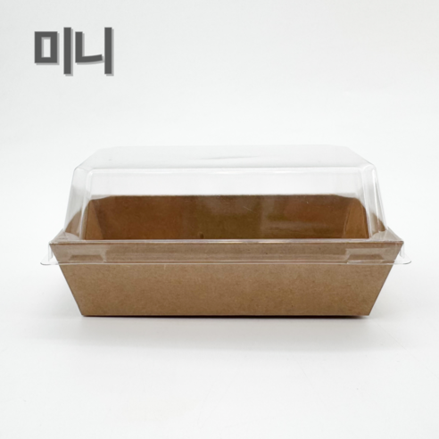 정담 직사각 미니 크라프트 용기+뚜껑 세트, 50개, 크래프트 미니