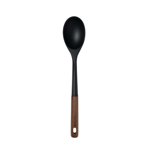 트루쿡 북미산 월넛 실리콘 조리도구 서빙스푼, 1개, 블랙