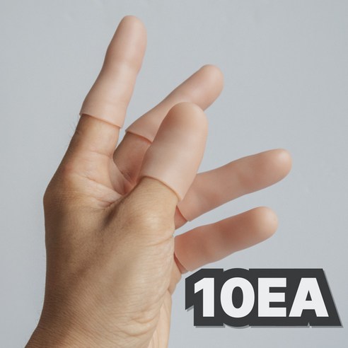 이츠오 손가락 보호 방수 실리콘 골무 일반형, 스킨, 10개