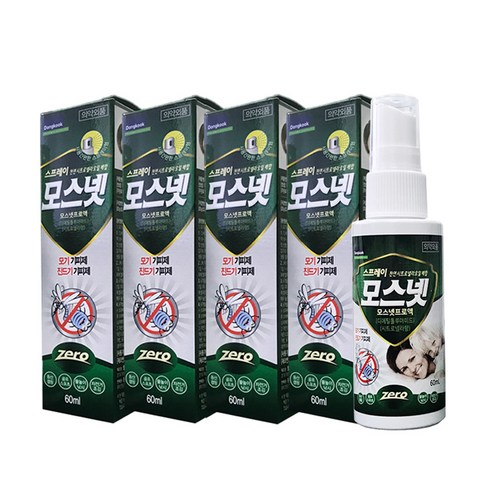 동국제약 모기 기피제 진드기 기피제 모스넷스프레이, 4개, 60ml