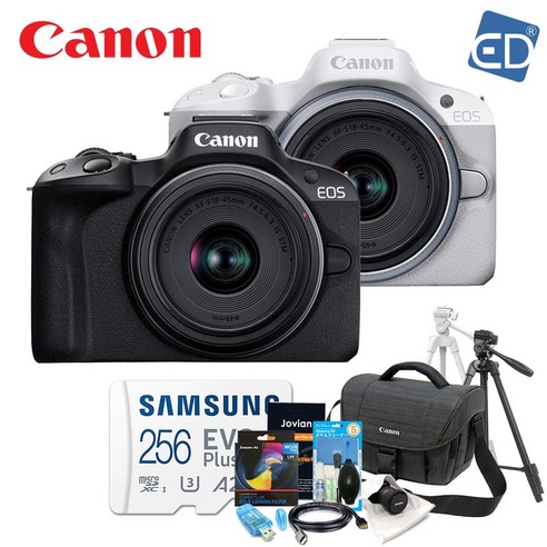 [캐논 정품] EOS R50 / RF S18-45mm + 256GB 패키지/ED, 캐논R50/RF S18-45 삼성256G패키지/블랙