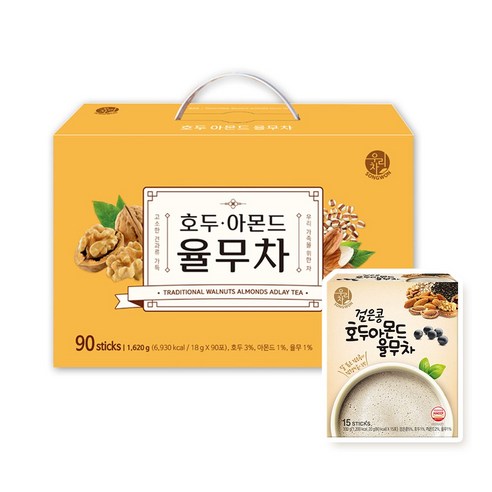 우리차 호두아몬드율무차 90T+검은콩 호두 아몬드 율무차 15T, 18g, 1개
