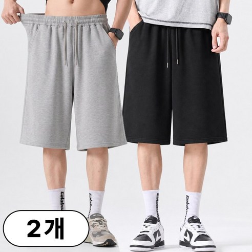 [1+1] 스타일아유 남자 면 쭈리 와이드 6부 버뮤다팬츠 반바지