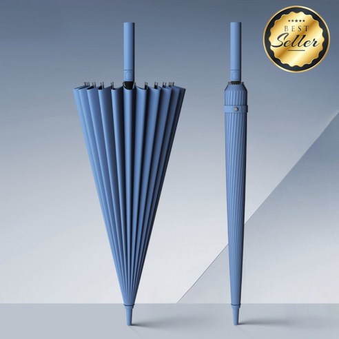 프리미엄 24K 대형 튼튼한 강풍 장우산 Glass Fiber 우산대, 1개, 하늘색