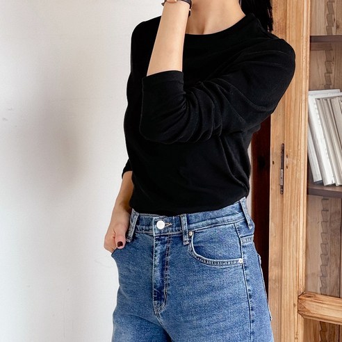 지나홈 여성 기모 라운드 긴팔 티셔츠 2P 후기 분석 - 컬러 옵션 안내