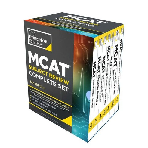 프린스턴 리뷰 MCAT 과목 복습 완전 박스 세트 5판 완전한 7권의 교재 온라인 모의고사 3회 대학원 시험 준비용 - 생명과학 일반