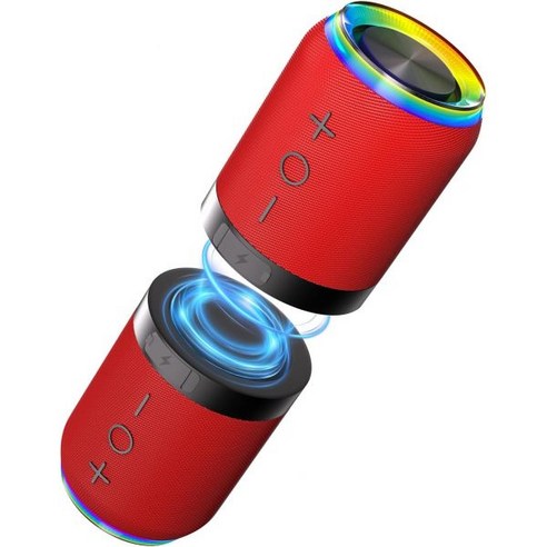 2-in-1 자석 분리 블루투스 스피커 휴대용 IPX6 방수 무선 V5.4 20와트 강력한 스테레오 사운드 가정 야외 또는 여행용 페어링 검정 - PA스피커/앰프/믹서
