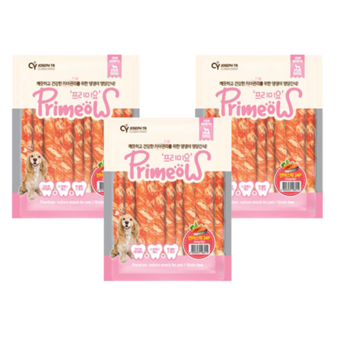프리미요 강아지 스틱껌, 연어, 240g, 3개