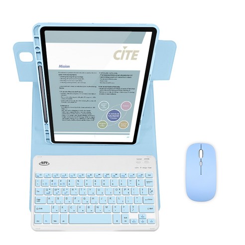 갤럭시탭S6 라이트 Lite 10.4 호환 콤비회전 S펜수납 블루투스 케이스 키보드 마우스 패키지 p610 p615, 소다, 1개
