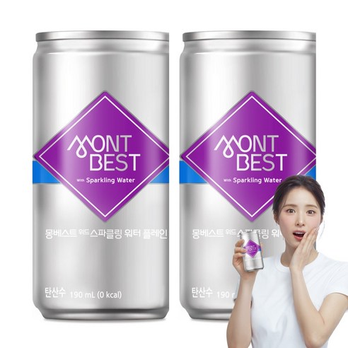 몽베스트 탄산수 플레인 캔, 190ml, 60개