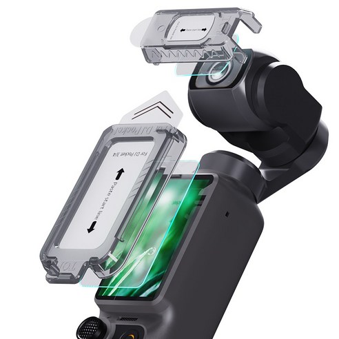 DJI 오즈모 포켓4 강화유리 액정 보호필름 원터치 부착, 1개, 오즈모 포켓4 / 3