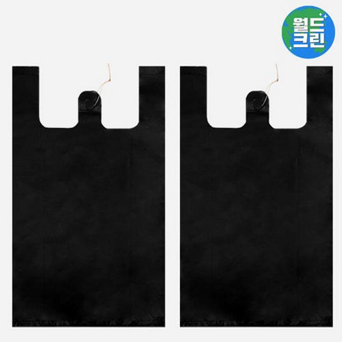 월드크린 손잡이 비닐 봉투 검정, 5L, 200개