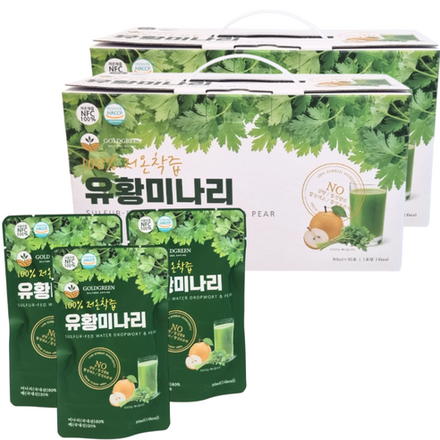 미나리즙 100% 착즙 국산 유기농 유황미나리, 90ml, 60개