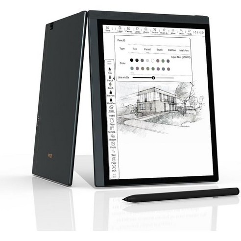 Bigme 10.3" 컬러 E-Ink 읽기/쓰기 태블릿 두께 5.5mm 8GB RAM+256GB ROM 컴퓨터 5MP 카메라 및 디지털 스타일러스 테이크 터치스크린 디스플레