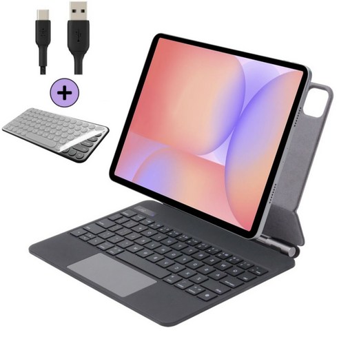 케이스나라 갤럭시탭 S10 Lite 라이트 호환 매직 블루투스 무선 키보드 케이스 보호 커버 SM-X400 X406N, 1개, 검정