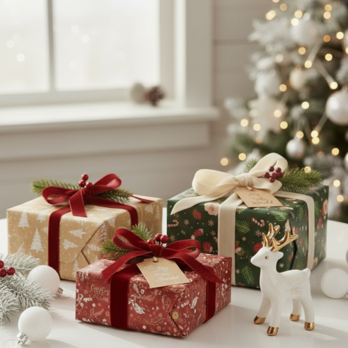 올리올망 선물 포장 크리스마스 포장지, 옵션2, 6장