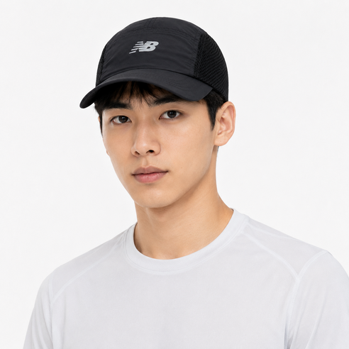 뉴발란스 러닝모자 매쉬 런닝 볼캡, 블랙, 1개