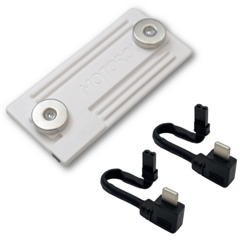 모토로이 오토바이 고속충전 배달 자석 충전패드 방탄케이블 세트, 8핀