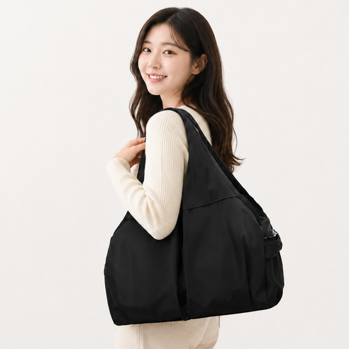 벤스투 가벼운 기저귀가방 숄더백, 블랙