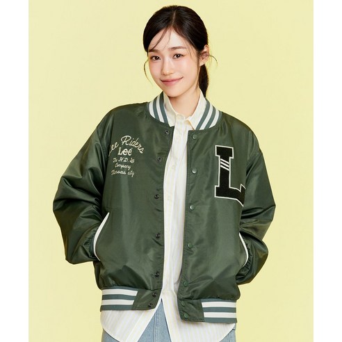 LEE 헤비 나일론 바시티 자켓 그린 LE2501JK06GN 584128