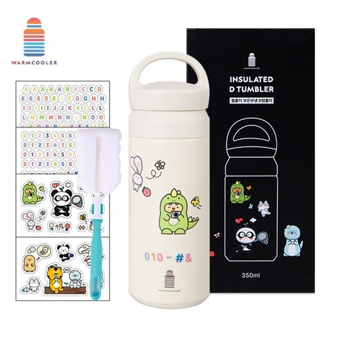 마마픽스 심플 스텐 텀블러 보온 보냉병, D텀블러-아이보리, 350ml, 1개