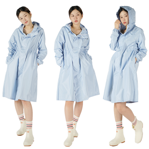 Fairway 여성 남성 골프 우비 비옷 레인코트 바람막이 남녀공용, 파스텔블루, 1개