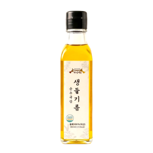 하남댁 순수국산100% 저온압착 생들기름, 1개, 180ml