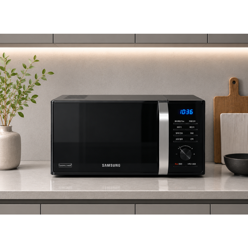 삼성전자 세라믹 전자레인지 다이얼식 23L, (26년 생산) 블랙 MS23C3535AK