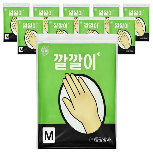 오라이브 동광상사 깔깔이 라텍스 미용장갑 중형 M, 10개, 아이보리