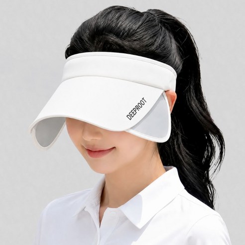 딥루트 자외선차단 슬라이드 썬캡, 1개, 화이트