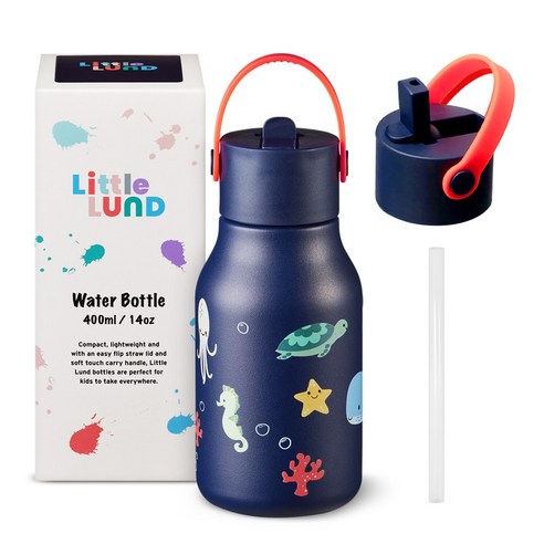 [룬드런던] 리틀룬드 신학기 어린이 아동용 유치원 어린이집 나들이 물병 경량 워터보틀, 400ml, 오션, 1개