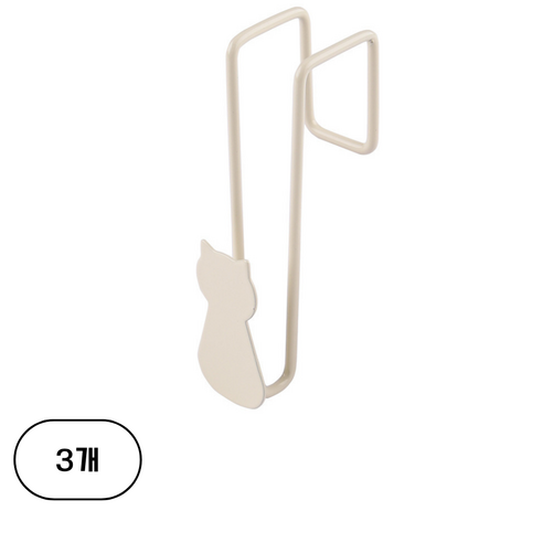 모어데이홈 무타공 싱크대 문걸이 후크걸이 3p, 3개, 아이보리
