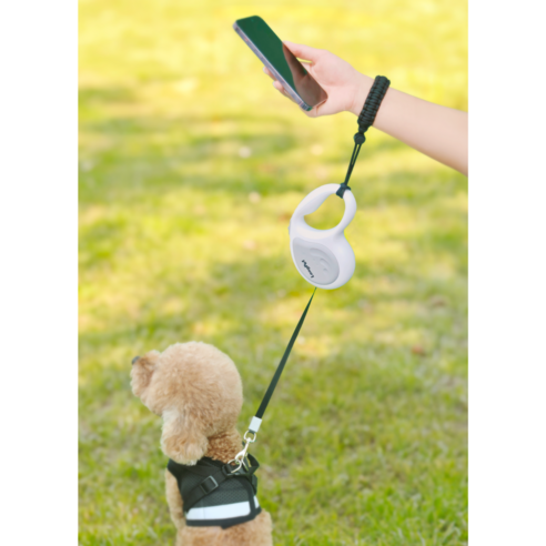 롱펫 고급형 강아지 자동리드줄 360도 꼬임방지 + 이탈방지 손목밴드 세트 이미지 4