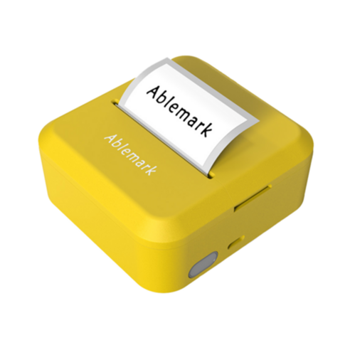 Ablemark 라벨기 프린터 스티커 라벨 프린터기 가정용 상용 연속 출력 이름 바코드 QR코드, 1개, 노란색