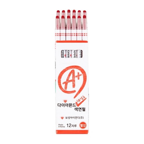 [원드림]보성 다이아몬드 다이알 채점용 색연필 적색 12개입 BDBRBO001, 1개, 1색